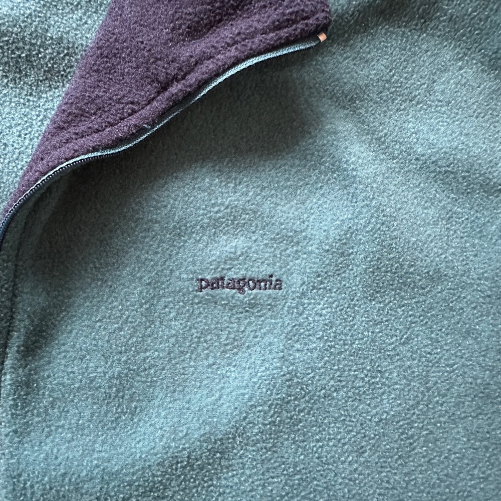 Vintage Patagonia Sweater XL Teal Capilene Fleece Quarter Zip USA 1/4 Pullover - Picture 8 of 9